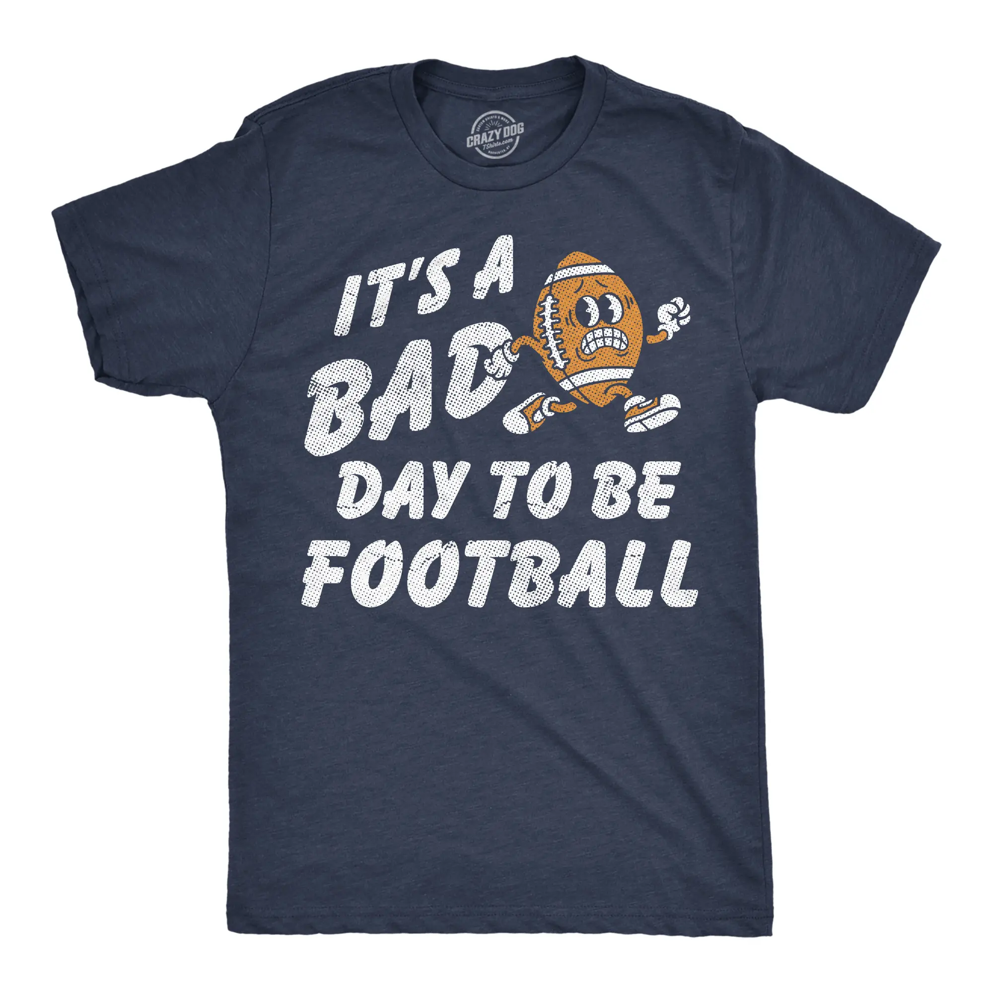 Mens Funny T Shirts Its A Bad Day To Be Football Sarcastic Touchdown Graphic Novelty Tee For Men Mens Funny T Shirts Cool Vintage Fashion T-Shirt Gift Classic Menswear Funny Football Short Sleeve Novelty Tees Navy - Bad