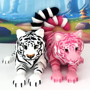 2pcs Articulated Tigers, 3D Printed Wild Animal Fidget Toy, 12 Inches Executive Desk Toy