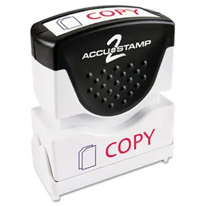 Consolidated Stamp  Accustamp2 Shutter Stamp with Anti Bacteria- Red-Blue- COPY- 1.63 x .5