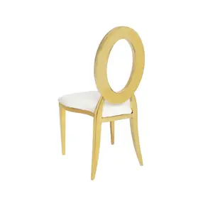 7pcs/set Modern Oval Back Stainless Steel Chair - Gold