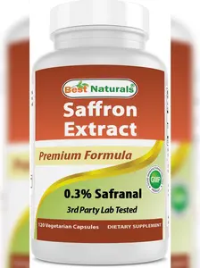 Best Naturals Saffron Extract 88.5 mg - 0.3% Safranal - 120 Vegetarian Capsule