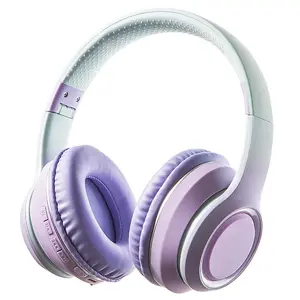 New Headphone Bluetooth-compatible Earphones Macaron Gradient Noise Cancelling RGB Seven-Color Breathing Light Headset for Music & Calls