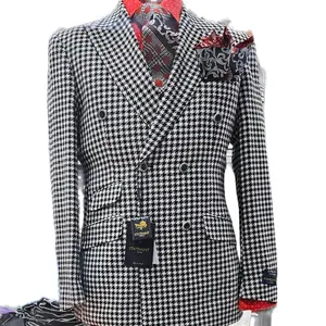 Statement 8 Button Double Breasted Suit with Unique Design and Red Accents