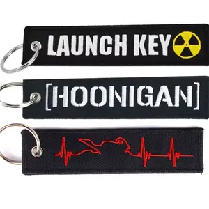 HOONIGAN LAUNCH KEY Both Sides Embroidered Motorcycle Keychain Wholesale For Men