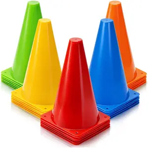 30 Pack Plastic Training Cones, 9 Inches Traffic Cones Indoor Outdoor Sports Agility Cones Soccer Flexible Cone Sets for Soccer, Skating, Drills, Football, Basketball, Assorted Colors