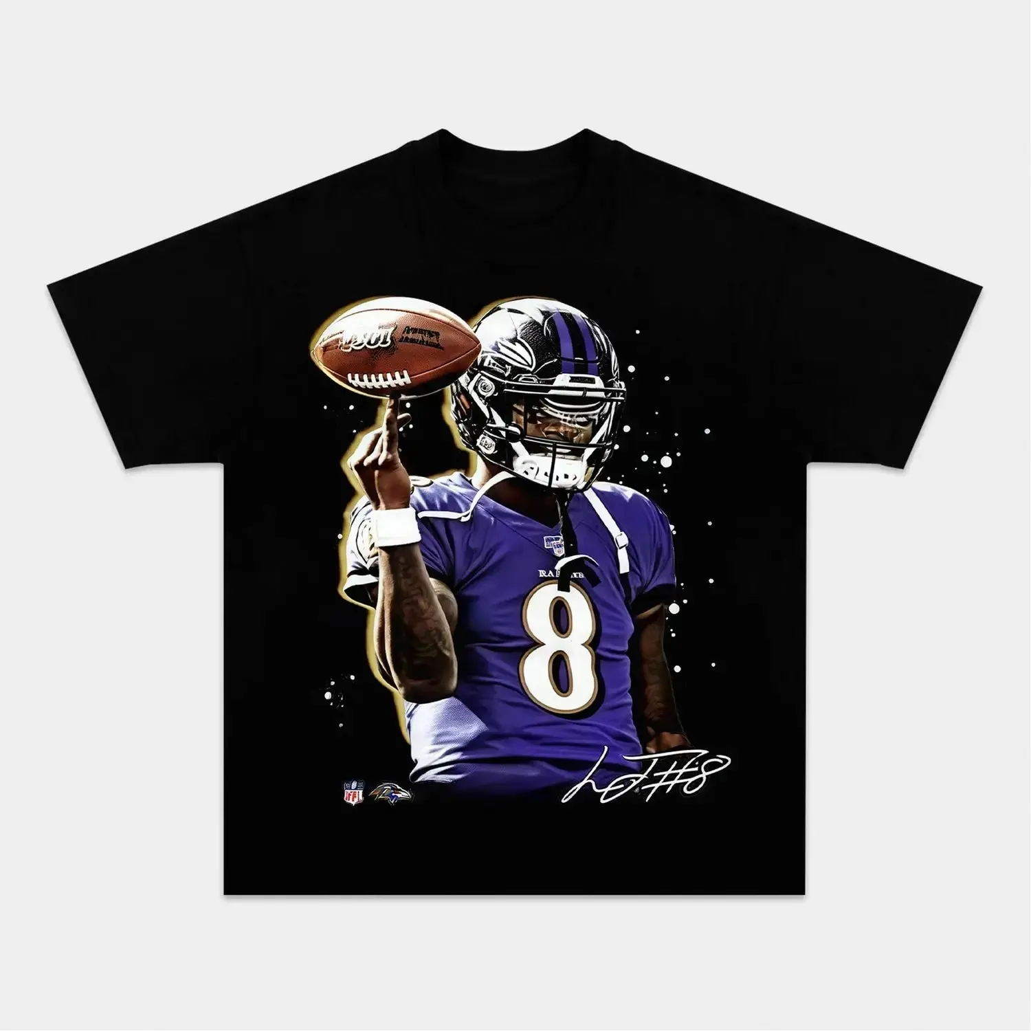 Youth & Adults Lamar Jackson 9.5 T-Shirt, Football Graphic Tee, Unisex Casual Sports Streetwear Shirt