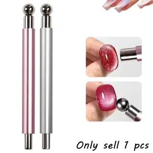 New double-ended magnetic nail art tool, professional nail art tool, a must-have for nail salons, Manicure. Features include a fairy wand magnetic applicator, double-ended magnet, thickened handle, and various cat-eye effects. Available in stylish colors.
