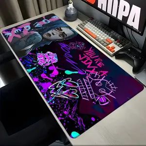 Golden Kiss Anti-Slip Rubber Gaming Mouse Pad, Pure Mouse Mat, Anime Mousepad, Vibrant Anime Pattern Large Desk Pad, Polyester Surface, Rubber Bottom