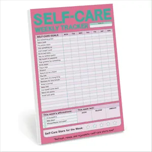 Weekly Self-care Tracker Pad, 1 Count 52-pages Wellness Checklist and Planner, Daily Habit Tracker, Mindfulness and Self-care Journal Notepad