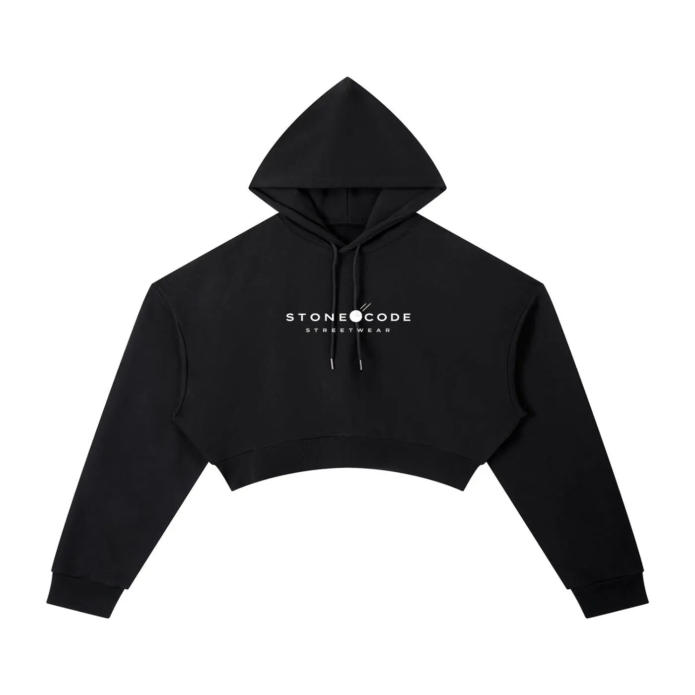 Stone Code Cropped Essential Hoodie