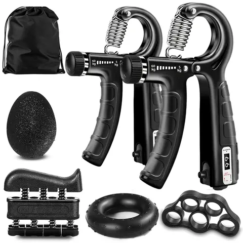 5-in-1 Adjustable Unisex Hand Gripper Strengthener Set - Finger-Adaptable Forearm Exerciser, Hand Squeezer, Stress Relief Tool, Exercise Fitness Equipment, Gift-Ready Fitness Accessory for Home Workout, Boyfriends