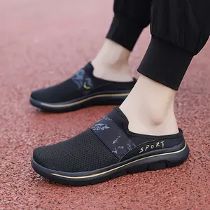 Men'S Lightweight Breathable Slip-On Mules - All-Season Comfort, Low-Top Casual & Sporty Design with MD Sole for Indoor/Outdoor Use, Hiking, Running, Daily Wear - Black, Hiking Footwear, Sleek Shoe Design, Comfortable Fabric Insole, Minimal