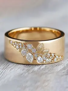 1 PC Romantic Cubic Zirconia Elegant Engagement Ring For Women For Wedding Engagement Anniversary Party Jewelry Valentine's Day Gift