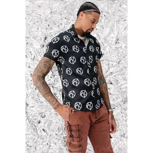 ANARCHY SATIN SHIRT Shortsleeve Menswear unisex Collar Top