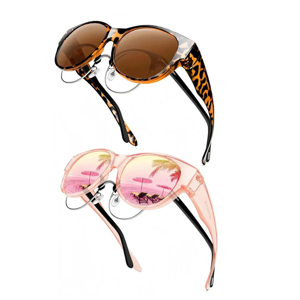 Oversized Cat Eye Fit-Over Glasses Fashion Sunglasses for Women and Men, HD Polarized Sunglasses with Polarized Lenses, Full Rim, 100% UV400 Protection, Modern Trendy Sunglasses, Thickened Tac