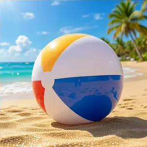 Colorful Inflatable Beach Ball, Portable Volleyball Toy, Perfect for Beaches & Summer Vacations, Essential Holiday Accessory