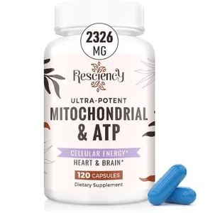 Resciency 2326 MG Mitochondrial Supplements with ATP, Vitamins, CoQ10 & PQQ, More Effective Than Creatine HMB & Nitric Oxide, Energy, Endurance, Strength, Recovery & Muscle, Organic, 120 Capsules