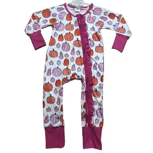 Baby Girl Halloween Romper Pumpkin Onesie Fall Clothes Bodysuits