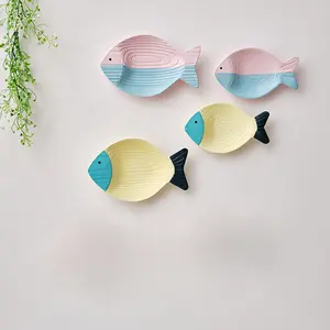 Mediterranean Ocean Decor Fish Plate Wall Hanging, Large & Small Set, Ideal for Hotel & Showroom Decoration, Versatile Display Option