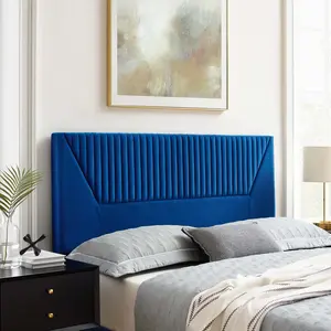Modway Patience Channel Tufted Performance Velvet King/California King Headboard in Navy