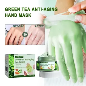 Jaysuing Green Tea Anti-Wrinkle Hand Mask - Peel-Off, Moisturize & Remove Dead Skin/Corns, Repairing Hand Masks