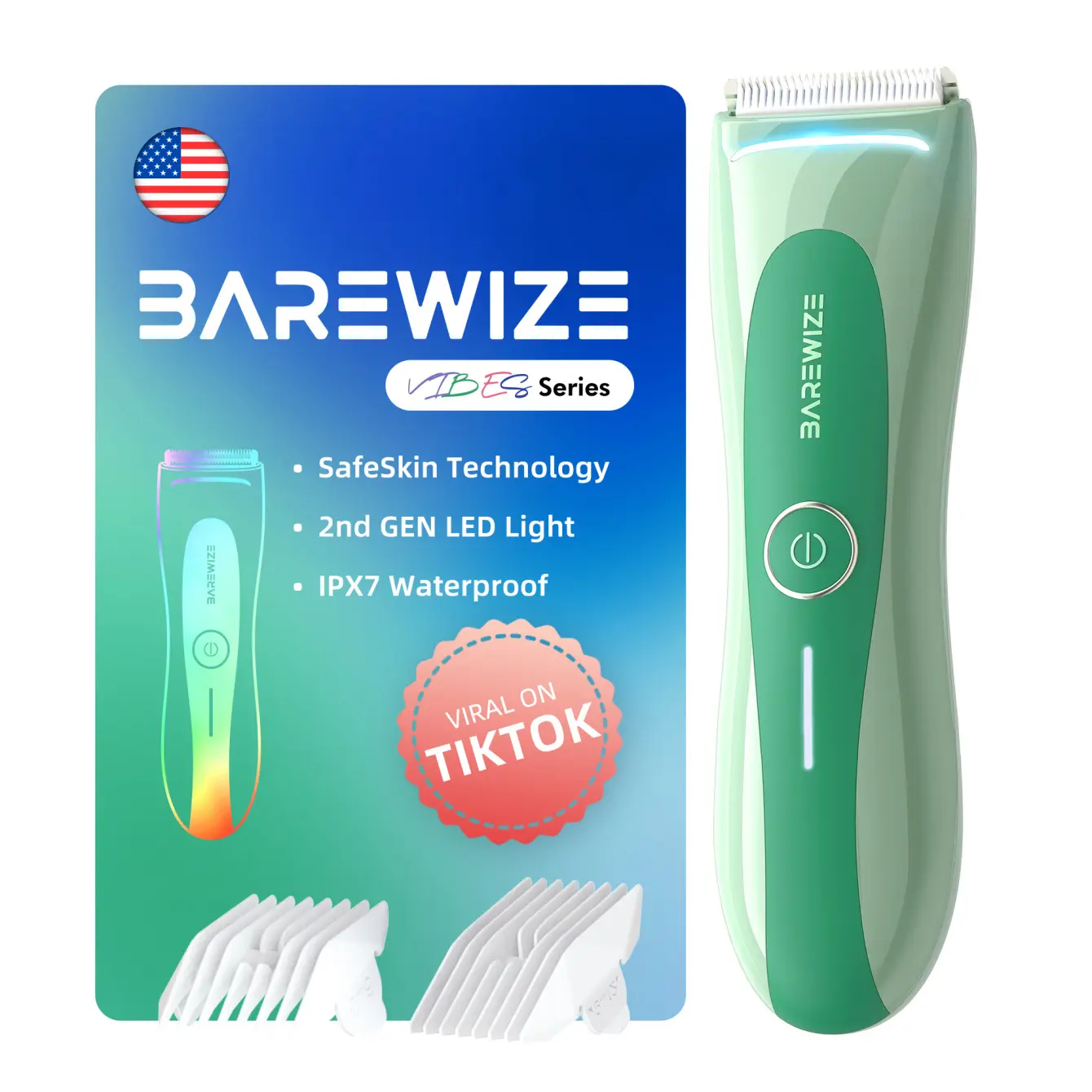 BAREWlZE 2-in-1 Electric Hair Removal Device for Women, Face & Body Shaver with Gentle Trimming Care, Perfect for Home Spa and Self Care Routine