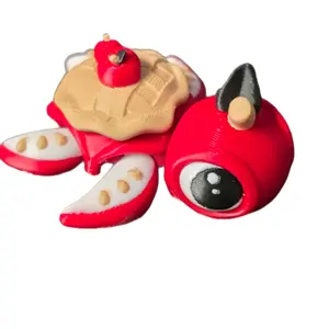 3D Printed Apple Pie Figurine - Red with White Accents, Includes Apple and Crust Design, Ideal for Collectors and Fans