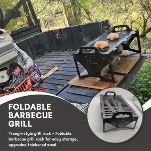 Stainless steel portable folding grill, Camping Kitchenware, designed for camping outdoors, lightweight and durable