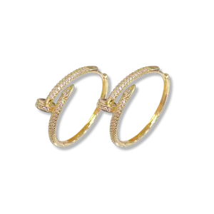 Rich - Diamond Accent Nail Hoops