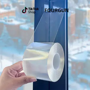 Transparent Adhesive Waterproof Tape, Invisible Waterproof Sealant, High Temperature Resistant, Impact-Resistant, Durable, 2-in x 33-ft Self-Adhesive Silicone Sealing Strip for Cracks/Holes Repair, No Residue, Free Transparent Window Insulation Sealant