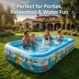 D7671649504 Extra-thick 1.86-meter three-layer children's water play version Thickened inflatable swimming pool for home and children, suitable for backyards, patios, outdoors, summer water parks, portable and quick-inflating, baby bathing tub.