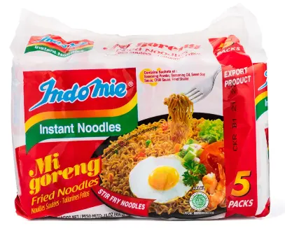 Indomie Mi Goreng Fried Instant Noodles, Pantry Food with Protein, E-Commerce Food Item