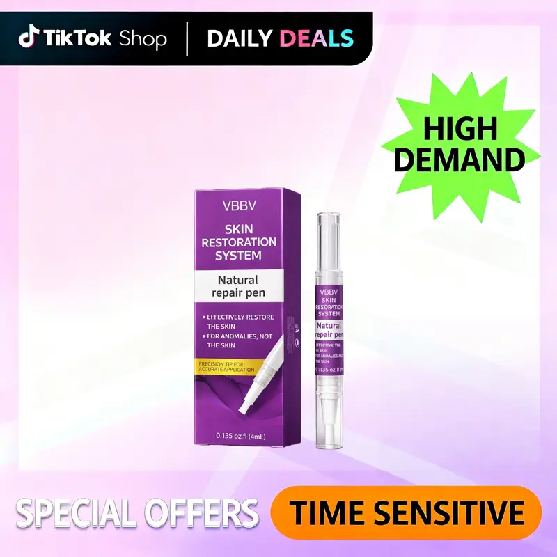 VBBV Natural Skin Repair Pen - Gentle Herbal Formula, Precise Tip, Easy Application, Exfoliating Face Scrub Peel, Restores Skin, Repairs Blemishes, Popular Choice Single Item