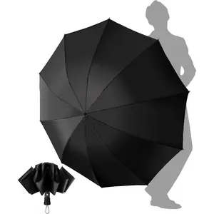 Travel Compact Umbrella Windproof - Portable Automatic Umbrellas for Rain, Inverted Folding Umbrella for Men and Women