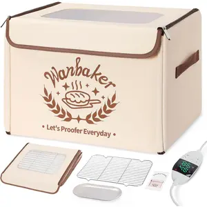 Folding Bread Proofing Box 68-131℉ Temp & 99H Timer, Dough Proofer Box for Sourdough, Bread Baking, Pizza, Yogurt, Kombucha 6-Layer
