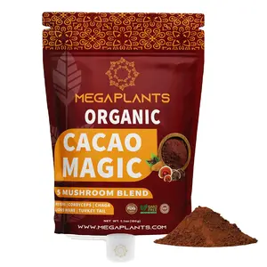 MegaPlants - Cacao Magic | Superfood 5 Mushroom Blend | Lions Mane, Reishi, Chaga, Cordyceps | Coffee Alternative - Gluten Free, Non-GMO, Vegan