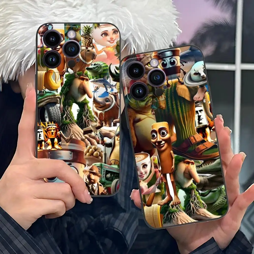 Animals Italian Brainrot Phone Case Meme Animal Aesthetic Luxury Protective Cover Compatible with iPhone 11-17 Pro Max/Plus and Samsung Galaxy S22-25