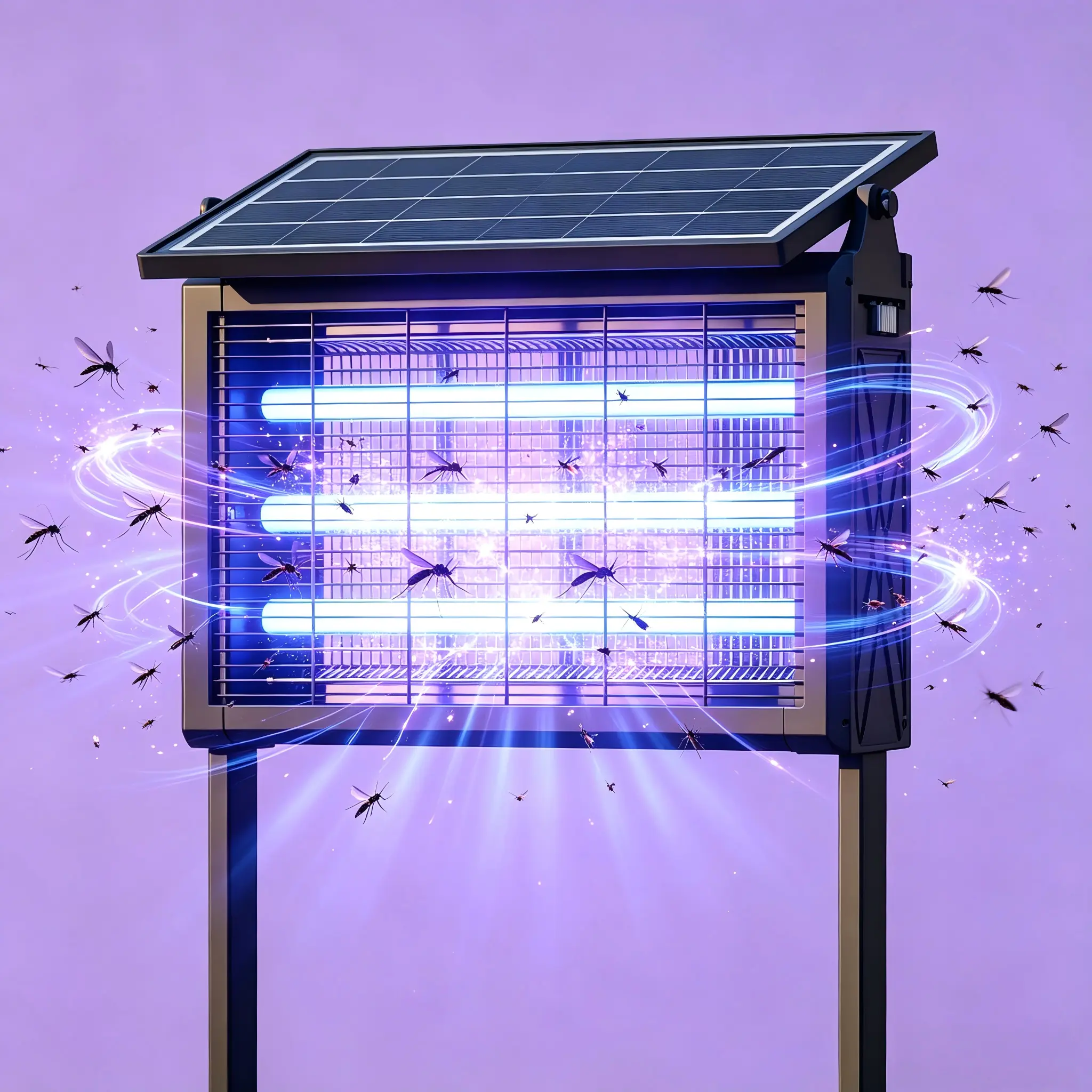 Solar Electric Fly & Mosquito Zapper, 3 LED UV Light Insect Trap, Weatherproof Outdoor Bug Killer, Non-Toxic Physical Pest Control for Garden, Patio & Household #viralproducts