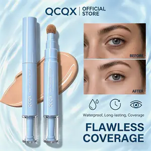 【QCQX】Dual-effect Concealer & Foundation Eye Concealer - 24-hour long-lasting,high-coverage matte finish.Korean pressed powder foundation for a flawless complexion. Covers acne marks, sculpts the nose, and nourishes the skin.