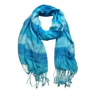 Turquoise Printed Viscose Scarf - Summer Essential Scarf (67"x24")