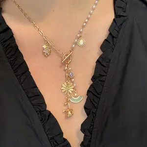 Custom Toggle Charm Necklace - Personalize 18k Gold Plated