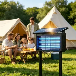 Solar Bug Zapper Outdoor, Upgraded IP67 Waterproof Mosquito Zapper Outdoor Solar Powered Mosquito Killers Electronic Weatherproof