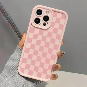 Checkerboard Pattern Phone Case, Shockproof Phone Protective Cover, Protector, Shockproof Tpu Cover, Phone Accessory Compatible with iPhone 11 12 13 14 15 16 Series