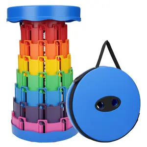 Taller & Wider Collapsible Stool with Seat Pad + Waterproof Carry Bag, 660lbs Heavy Duty Portable Telescopic Chair, Adjustable Folding Seat for Camping, Fishing, Hiking, Travel, and Outdoor Adventures non-slip drawer fabric upgraded foldable