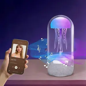 Jellyfish Rhythm Bluetooth Speaker, 3D Surround Sound, Eight Kinds of Lights, Soft Light Desk Lamp, Nightlight, Rechargeable Color-changing Lamp, Wireless Speaker, Moving Jellyfish Ornament, Suitable for Bedroom, Living Room, Study, Valentine's Day Gift