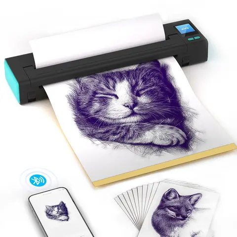 XR3 Bluetooth Tattoo Stencil Printer with 10pcs Transfer Paper, 2500mAh Stencil Printer for Tattooing Compatible with iOS,Android Phone,ipad,Laptop