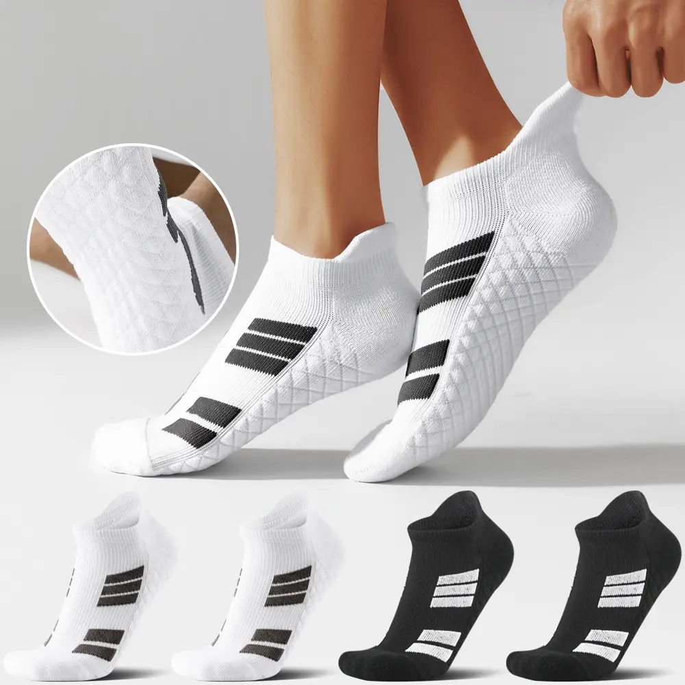 Men's Cotton No-Show Ankle Socks, 6-10 Pairs, Terry Soles, Shock Absorption, Wear Resistance, Deodorizing, Thick, All Seasons, Casual, Athletic, Fall Winter Warmth, Machine Washable, Christmas Gift, Menswear, Durable, Perfect Fit, Sport Athletic, Shock Ab