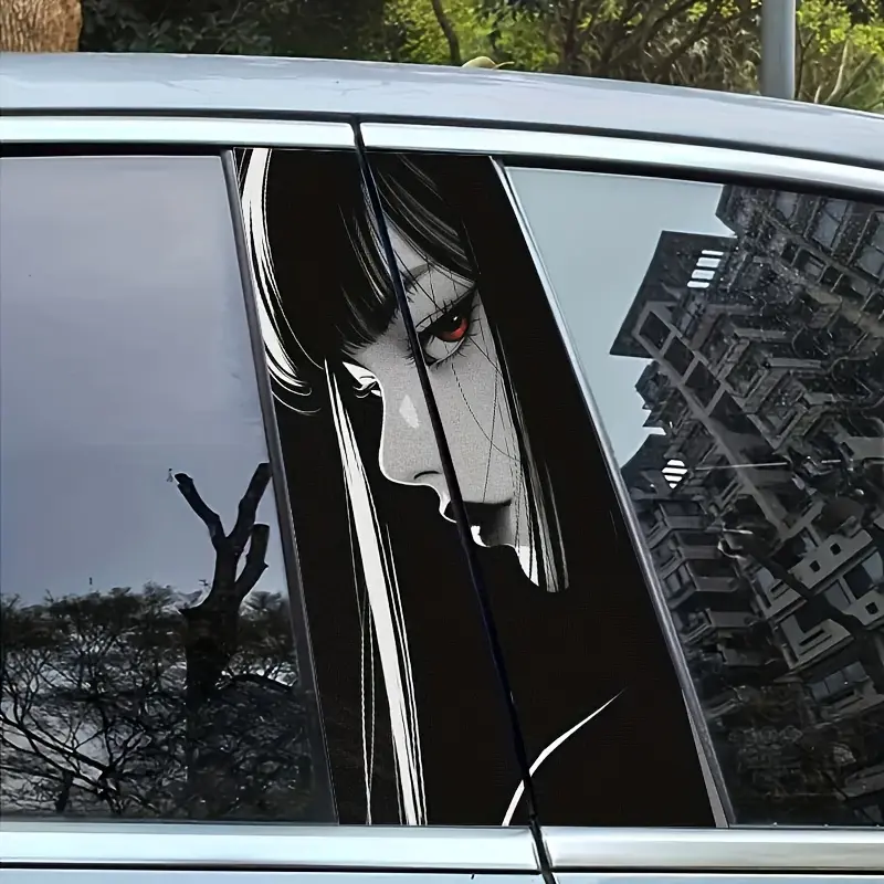Anime-Inspired Girl Car Sticker - Vibrant Cartoon Character Decal, Easy to Apply, Durable Plastic, Adds a Flashy Touch to Your Vehicle, Funny Car Stickers