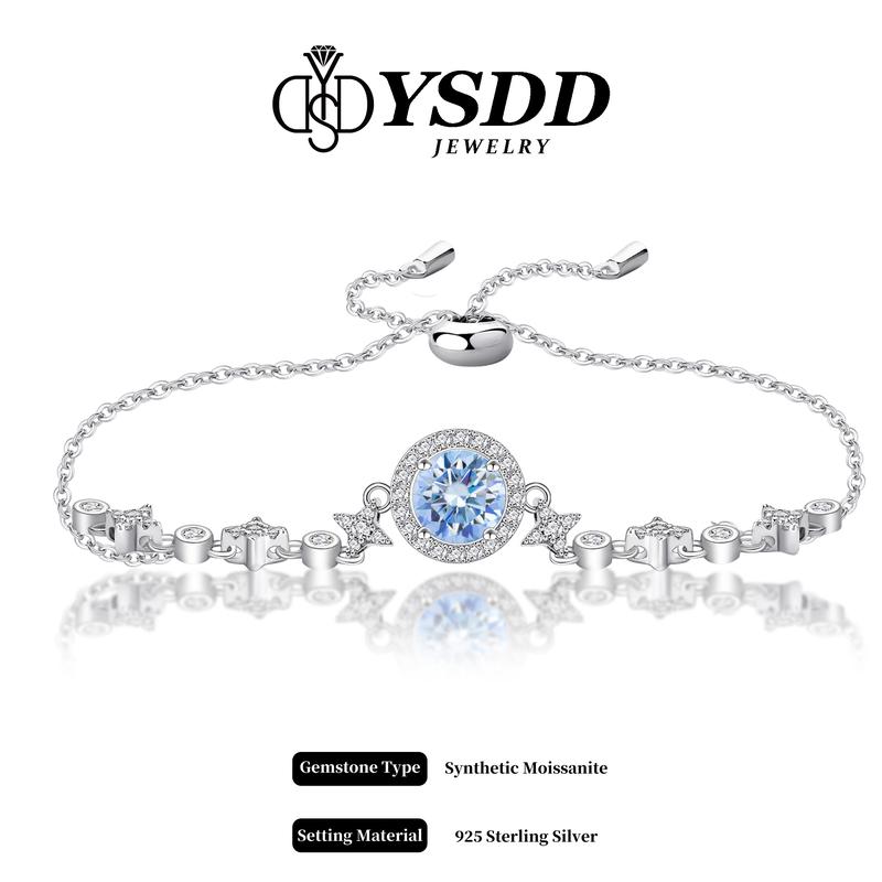 【#287 Starry Halo 】DIY Colors 1CT Round Halo Moissanite Slider Bracelet in 925 Sterling Silver 【#287 Starry Halo 】DIY Colors 1CT Round Halo Moissanite Slider Bracelet in 925 Sterling Silver
