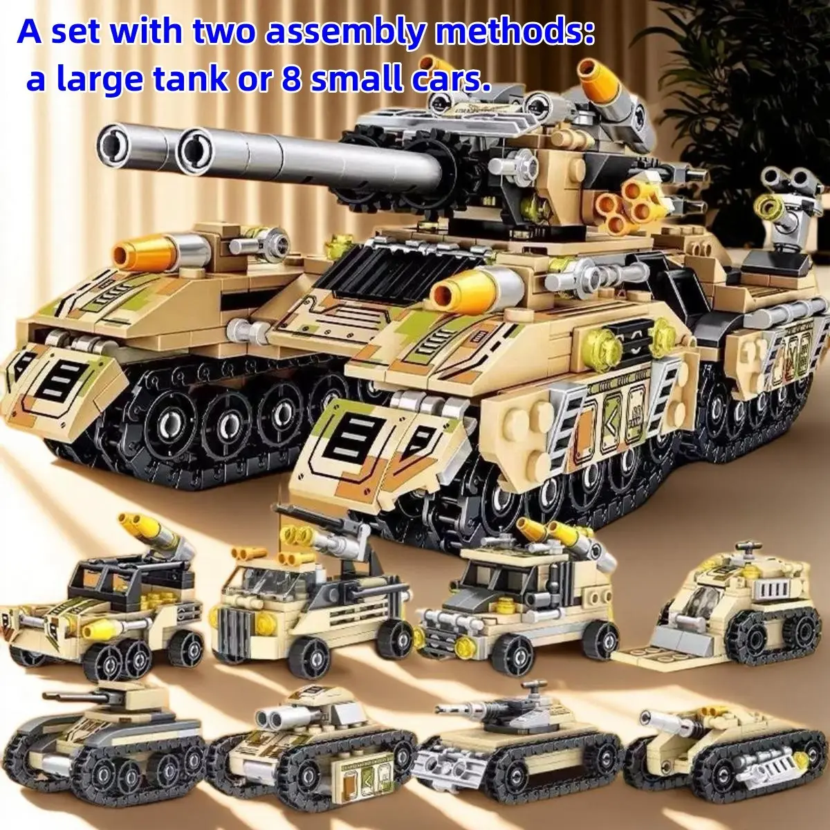 350+ Pcs Military Tank Building Blocks Set, 8-In-1 Assembly Toy ...